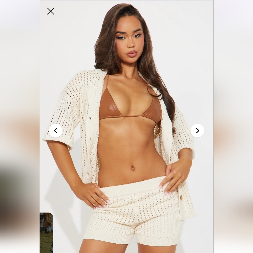 Fashion Nova NWTs Sandy Crochet Short Set - Picture 4 of 8